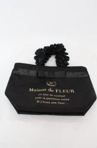 Maison de FLEUR / ブランドロゴフリルハンドルトートSバッグ  クロ O-25-08-20-033-LO-BG-OW-OS