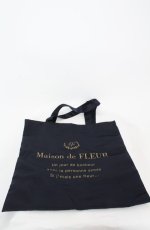 画像1: Maison de FLEUR / ロゴプリントトートバッグ  ネイビー O-25-08-20-034-LO-BG-OW-ZT501 (1)