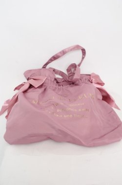 画像1: Maison de FLEUR / ダブルリボンギャザートートバッグ  ピンク O-25-08-20-037-LO-BG-OW-OS