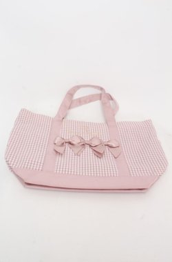 画像1: Maison de FLEUR / ギンガムチェックSトートバッグ  ピンク O-25-08-20-039-LO-BG-OW-OS