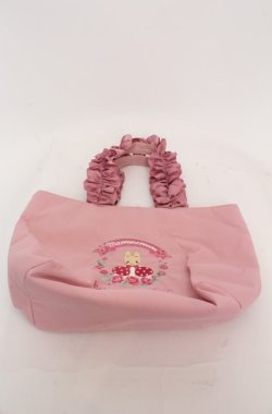 画像1: Maison de FLEUR / マロンクリームフリルハンドトートバッグ  ピンク O-25-08-20-041-LO-BG-OW-OS