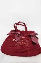 Maison de FLEUR / ダブルリボンギャザートートバッグ  ワイン O-25-08-20-045-LO-BG-OW-OS