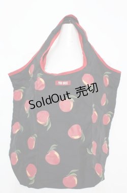 画像1: PINK HOUSE / エコバッグ  りんご（クロ×アカ） O-25-08-20-005-LO-BG-OW-ZT500