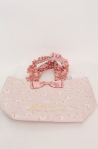 Maison de FLEUR / marroncream フリルハンドルトートバッグ  ピンク O-25-08-20-048-LO-BG-OW-OS