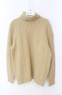 INGEBORG / 柄編みタートルニット L ベージュ O-25-08-21-034-LO-TO-OW-ZI