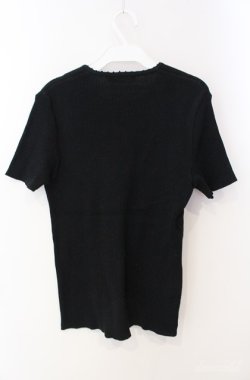 画像2: INGEBORG / ロゴ刺繍テレコニットソー L クロ O-25-08-21-036-LO-TO-OW-ZI