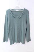 INGEBORG / モチーフ使いテレコニットソー 11号 グリーン O-25-08-21-037-LO-TO-OW-OS