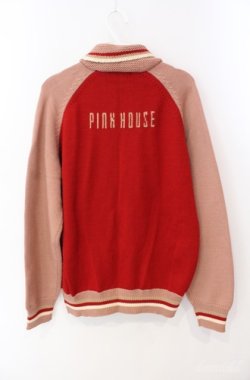 画像2: PINK HOUSE / バイカラーニットブルゾン  ピンク×アカ O-25-08-21-039-LO-JA-OW-OS