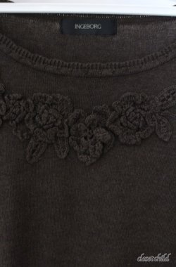 画像2: INGEBORG / フラワーモチーフ使いニットプルオーバー 11号 ブラウン O-25-08-21-040-LO-TO-OW-ZI