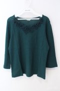 INGEBORG / モチーフレース使いニットソー 11号 グリーン O-25-08-21-042-LO-TO-OW-OS