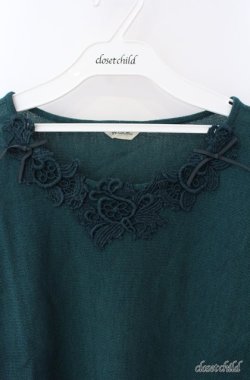 画像2: INGEBORG / モチーフレース使いニットソー 11号 グリーン O-25-08-21-042-LO-TO-OW-OS