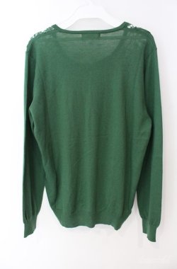 画像3: INGEBORG / 透かしレースカシミヤ混カーディガン 11号 グリーン O-25-08-21-044-LO-TO-OW-ZI