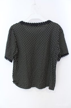 画像2: INGEBORG / スパンコール使いドットTシャツ 11号 クロ×シロ O-25-08-21-048-LO-TO-OW-OS