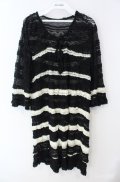 INGEBORG / ストレッチレースボーダーチュニック 11号 クロ×シロ O-25-08-21-050-LO-TO-OW-ZI