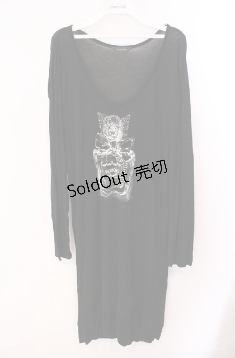 画像1: INGEBORG / 香水瓶ptロングカットソー 9号 クロ O-25-08-21-057-LO-TO-OW-ZI (1)