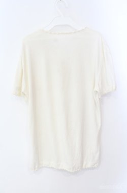 画像4: INGEBORG / ロゴ刺繍梨地カットソー M キナリ O-25-08-21-059-LO-TO-OW-ZI