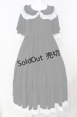 画像1: Physical Drop / レース衿付きティアードワンピース  クロ O-25-08-21-063-LO-OP-IG-OS