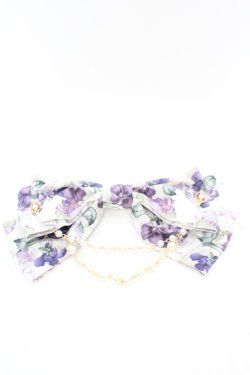 画像1: Enchantlic Enchantilly / すみれ姫王冠　パールリボンブローチ  生成り O-25-08-21-1040-LO-AC-IG-OS