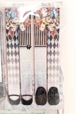 画像3: Estrellas / アリスのタイツ L-LL オフ×サックス×ブラック O-25-08-21-1046-EL-ZA-IG-OS