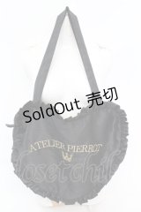 ATELIER PIERROT / Heart Frill Tote Bag (Shantung Fabric) トートバッグ  ブラック O-25-08-21-1009-EL-BG-IG-OS