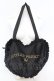 画像1: ATELIER PIERROT / Heart Frill Tote Bag (Shantung Fabric) トートバッグ  ブラック O-25-08-21-1009-EL-BG-IG-OS (1)