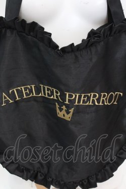 画像2: ATELIER PIERROT / Heart Frill Tote Bag (Shantung Fabric) トートバッグ  ブラック O-25-08-21-1009-EL-BG-IG-OS