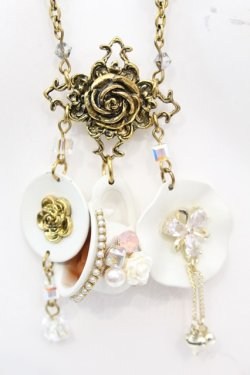 画像1: 星箱works / カフェホシバコ　ネックレス　〜サザンカ〜  - O-25-08-21-1014-PU-AC-IG-OS