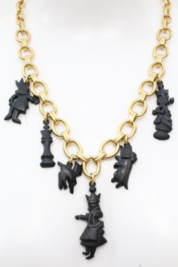 画像1: Jane Marple / Queen Alice necklace ネックレス  ゴールド×クロ O-25-08-21-1019-JM-AC-IG-OS