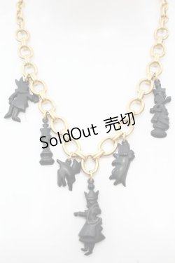 画像1: Jane Marple / Queen Alice necklace ネックレス  ゴールド×クロ O-25-08-21-1019-JM-AC-IG-ZT394-F003