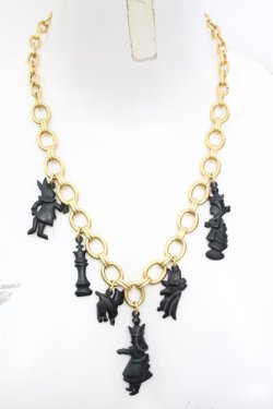 画像2: Jane Marple / Queen Alice necklace ネックレス  ゴールド×クロ O-25-08-21-1019-JM-AC-IG-OS
