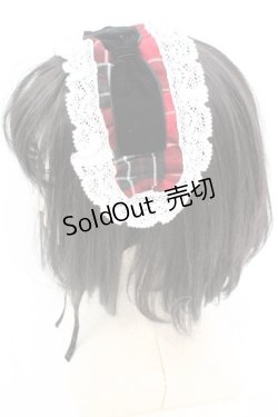 画像2: Eri Aino's Collection / ベロアボンヘッドドレス  アカチェック O-25-08-21-1023-LO-AC-IG-OS