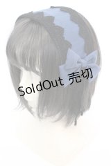 尾州ロリィタ / リボンガレットヘッドドレス  プラチナブルー O-25-08-21-1027-LO-AC-OW-OS