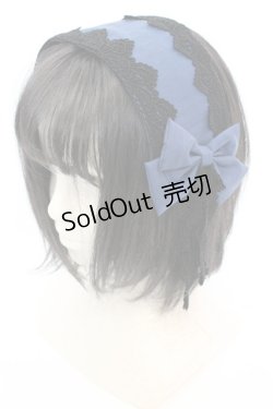 画像1: 尾州ロリィタ / リボンガレットヘッドドレス  プラチナブルー O-25-08-21-1027-LO-AC-OW-OS