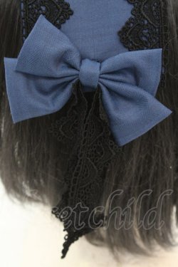画像3: 尾州ロリィタ / リボンガレットヘッドドレス  プラチナブルー O-25-08-21-1027-LO-AC-OW-OS
