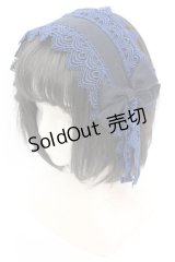 尾州ロリィタ / リボンガレットヘッドドレス  クロ×アオ O-25-08-21-1026-LO-AC-OW-OS