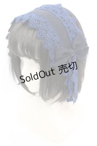 尾州ロリィタ / リボンガレットヘッドドレス  クロ×アオ O-25-08-21-1026-LO-AC-OW-OS