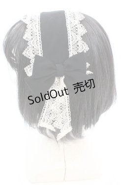画像2: 尾州ロリィタ / リボンガレットヘッドドレス  クロ×キナリ O-25-08-21-1028-LO-AC-OW-OS