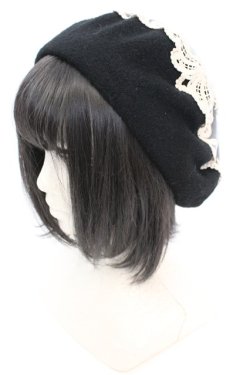 画像1: Morun x Muuna Stoik / ベレー帽 wisley  クロ O-25-08-21-1029-LO-AC-OW-OS