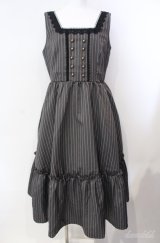m petit by misako / TT*AOKストライプジャンパースカート LL グレー O-25-08-21-069-LO-OP-IG-OS