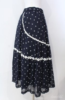 画像3: Jane Marple Dans Le Salon / Sprinkled flowers lace trimming skirt　スカート M クロ O-25-08-21-070-JM-SK-IG-OS