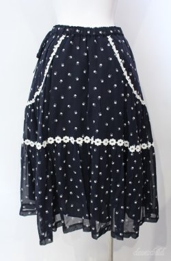 画像4: Jane Marple Dans Le Salon / Sprinkled flowers lace trimming skirt　スカート M クロ O-25-08-21-070-JM-SK-IG-OS