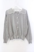 Jane Marple Dans Le Salon / Vintage lace collar cardigan カーディガン M グレー O-25-08-21-071-JM-TO-IG-OS