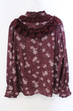画像3: axes femme / レトロオーナメントバラ柄ブラウス F ワイン O-25-08-21-076-AX-BL-OW-OS