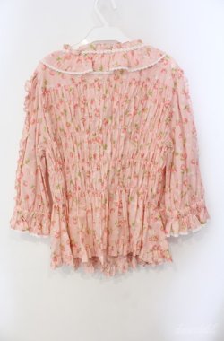 画像3: metamorphose / 【プラスサイズ】スクエアあきフリルブラウス（五分袖）  イチゴプリントピンク O-25-08-21-078-ME-BL-OW-OS