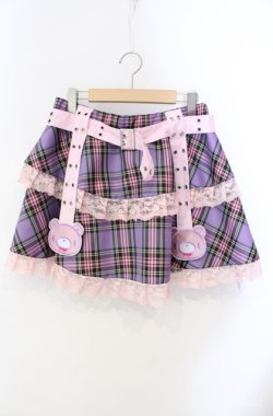 画像1: ACDC RAG / パステルグルーミー ベルトスカート  パープル O-25-08-21-080-PU-SK-OW-OS