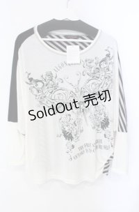 ALGONQUINS / エンブレムptドルマンプルオーバー F ホワイト×ブラック O-25-08-21-084-AL-TO-OW-OS