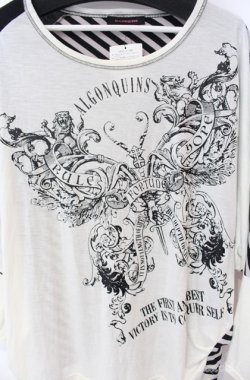 画像2: ALGONQUINS / エンブレムptドルマンプルオーバー F ホワイト×ブラック O-25-08-21-084-AL-TO-OW-OS