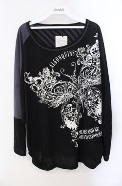画像1: ALGONQUINS / エンブレムptドルマンプルオーバー F ブラック×チャコールグレー系 O-25-08-21-085-AL-TO-OW-OS