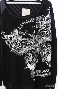 画像2: ALGONQUINS / エンブレムptドルマンプルオーバー F ブラック×チャコールグレー系 O-25-08-21-085-AL-TO-OW-OS