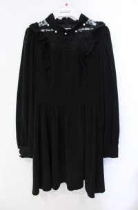 Ank Rouge / レーシーチャイナワンピース  クロ O-25-08-21-087-CA-OP-OW-OS